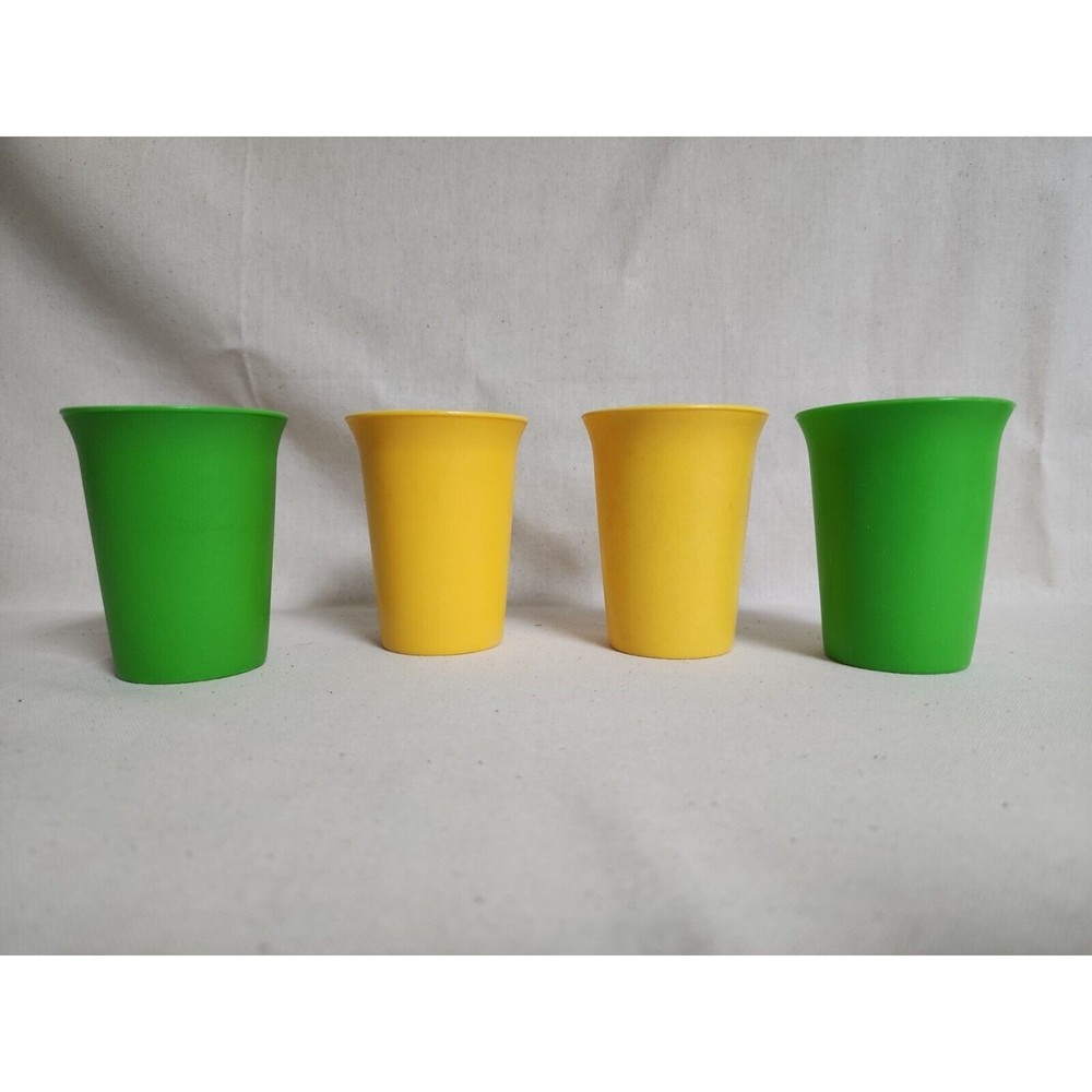 Tupperware Yellow Green Cups ONLY 109-35, 109-39, 109-38, 109-41 4 CUPS